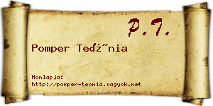 Pomper Teónia névjegykártya
